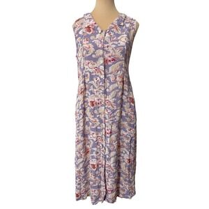 April Cornell Flora Midi Dress Medium Purple Cottagecore Boho Casual Vintage